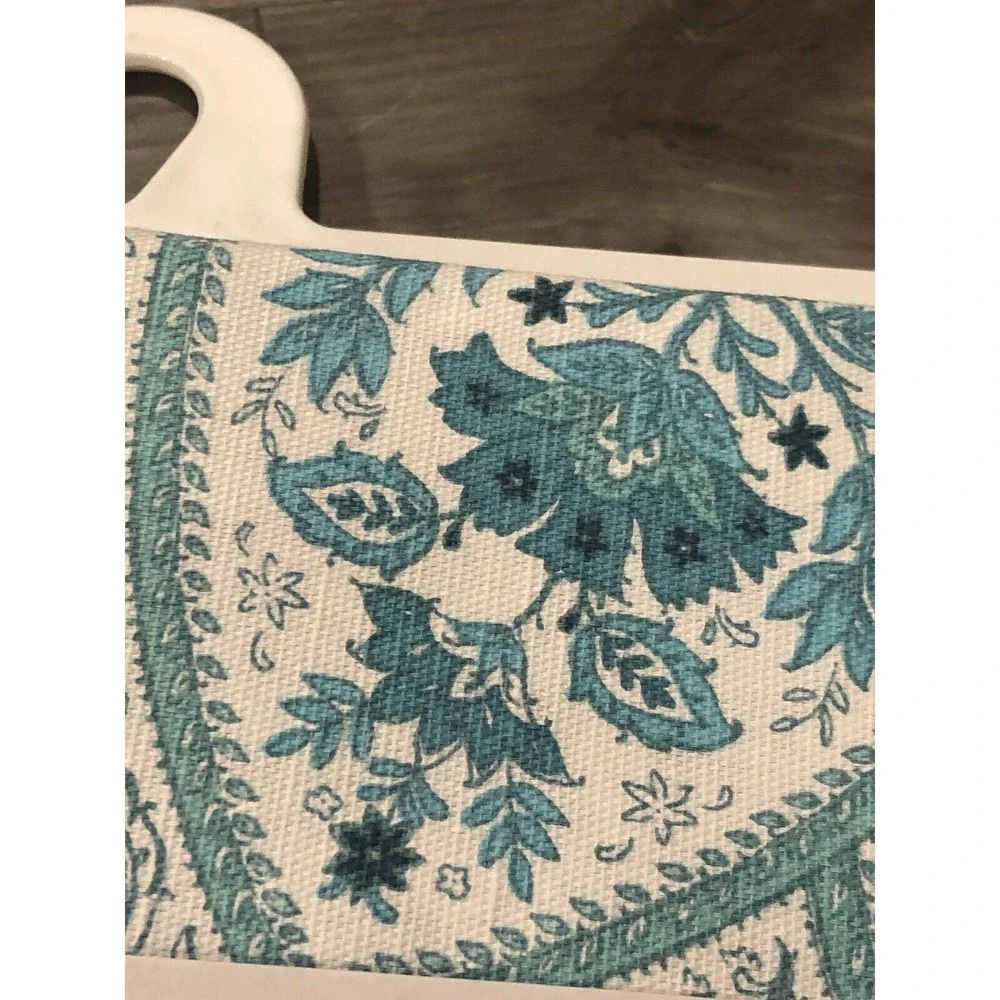 New Envogue Aqua Green Floral Paisley Medallion Fabric Shower Curtain Cotton